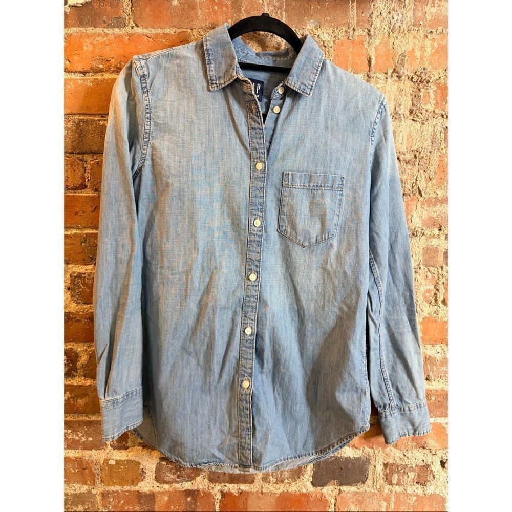 GAP | DENIM Blue Button-up Long Sleeve • Ladies Size XS - Picture 1 of 6